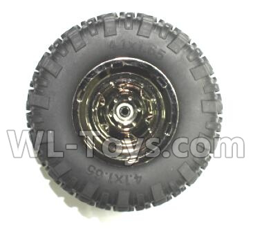 Subotch BG1515 Parts-17-02 CJ0036 Whole Wheel Assembly(1 set)-Include the Tire Lether,Wheel Hub,Subotech BG1515 RC Car Spare parts Accessories,1:12 4WD BG1515 RC Racing Car parts,High Speed Drifting Buggy Parts