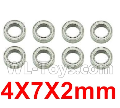 Subotch BG1515 Parts-96-27 WZC001 Ball Bearing(8pcs)-4X7X2mm,Subotech BG1515 RC Car Spare parts Accessories,1:12 4WD BG1515 RC Racing Car parts,High Speed Drifting Buggy Parts