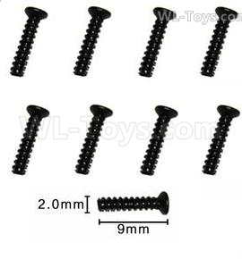 Subotech BG1525 Countersunk head screws. WLS003. The size is M2X9KB. Total 8pcs.