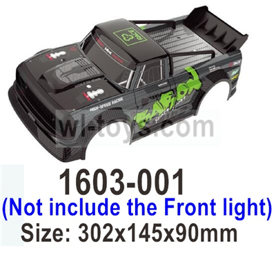 UDI RC Breaker 1601 Body shell Cover.Version 1. 1601-001.Not include the Front Light-302X45X90mm. UDIRC Breaker 1601 Parts, UDI RC UD1601 1/16 Car Parts.