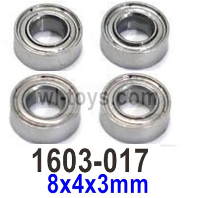 UDI RC Breaker 1601 Ball Bearings-1601-017-8x4x3mm-4pcs. UDIRC Breaker 1601 Parts, UDI RC UD1601 1/16 Car Parts.