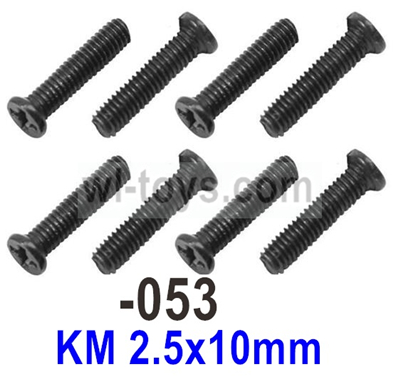 UDI RC Breaker 1601 Step Screws.1601-053.KM 2.5x10mm.Total 8pcs. UDIRC Breaker 1601 Parts, UDI RC UD1601 1/16 Car Parts.