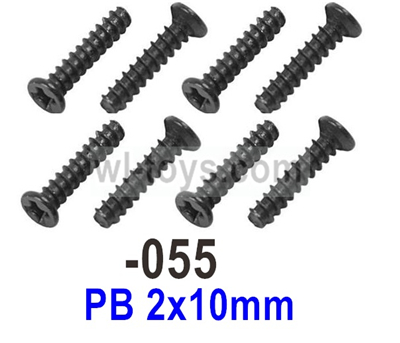 UDI RC Breaker 1601 Screws.1601-055.PB 2x10mm.Total 8pcs. UDIRC Breaker 1601 Parts, UDI RC UD1601 1/16 Car Parts.