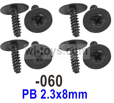 UDI RC Breaker 1601 Screws with 8 media.1601-060.PB 2.3x8mm.Total 8pcs. UDIRC Breaker 1601 Parts, UDI RC UD1601 1/16 Car Parts.