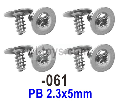 UDI RC Breaker 1601 Screws with 8 media.1601-061.PB 2.3x5mm.Total 8pcs. UDIRC Breaker 1601 Parts, UDI RC UD1601 1/16 Car Parts.