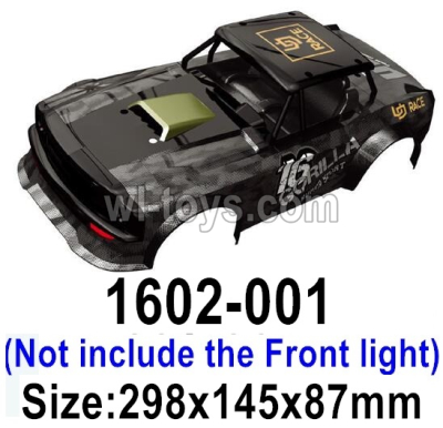 UDI RC 1602 Panther Body shell Cover-1602-001.Version 2 color. Not include the Front Light-298X145X87mm. UDI RC 1602 Panther Parts, UDIRC UD1602 1/16 Car Parts.