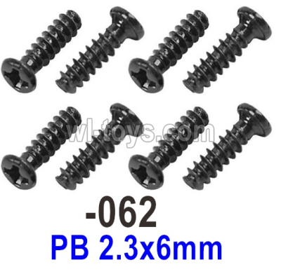 UDI RC 1602 Panther Screws.1602-062.PB 2.3x6mm.Total 8pcs. UDI RC 1602 Panther Parts, UDIRC UD1602 1/16 Car Parts.