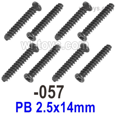 UDIRC 1603 Screws Parts.The kit number is 1601-057.The size is PB 2.5x14mm.Total 8pcs, UDIRC 1/16 RC Rally Car Replacement Accesories.