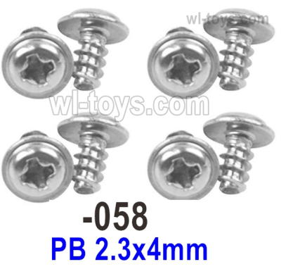 UDIRC 1603 Screws Parts with 5 media.The kit number is 1601-058.The size is PB 2.3X4mm. Total 8pcs, UDIRC 1/16 RC Rally Car Replacement Accesories.