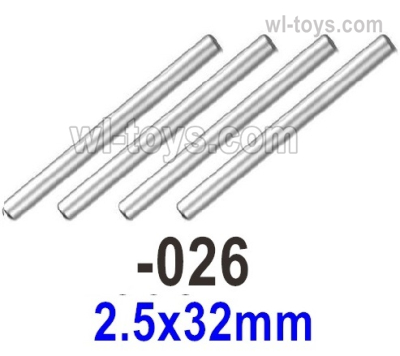 UDIRC 1604 Parts Optical axis.The kit number is 1601-026.The size is 2.5X32mm-Total 4pcs, UDIRC 1/16 RC Rally Car Replacement Accesories.