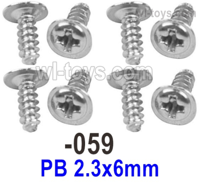 UDIRC 1604 Screws Parts with 5 media.The kit number is 1601-059.The size is PB 2.3x6mm.Total 8pcs, UDIRC 1/16 RC Rally Car Replacement Accesories.