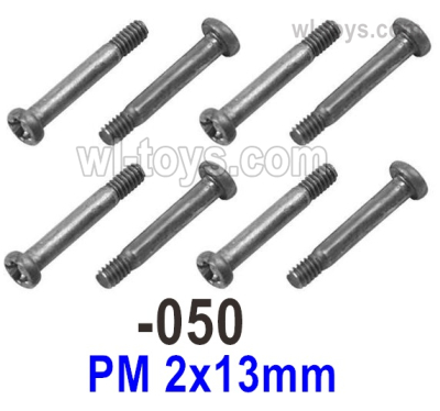 UDIRC 1607 Parts Step Screws.The kit number is 1601-050.The size is PM 2x13mm. Total 8pcs, UDIRC 1/16 RC Rally Car Replacement Accesories.