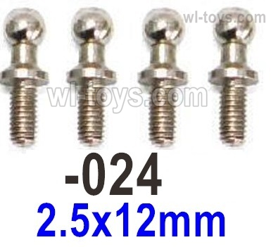 UDIRC 1608 Parts Ball head screws.The kit number is 1601-024. Total includes 4pcs.-2.5x12mm, UDI RC 1/16 RC Rally Car Replacement Accesories.