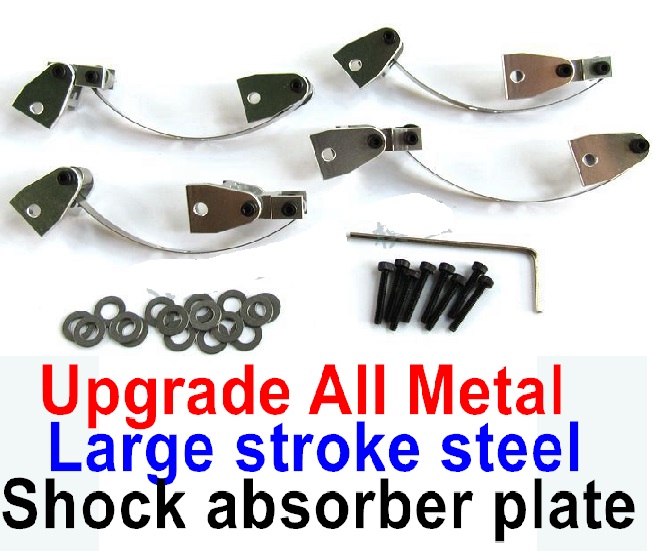 WPL B-16 B16 Parts-09-06 Upgrade All Metal Large stroke steel shock absorber plate(4 set)-larger Itinerary-Need buy with the upgrade metal drive shaft and Upgrade steering Rod,WPL B-16 B16 RC Car Parts,WPL 6X6 Parts,WPL B16 B-16 RC Military Truck Spare pa
