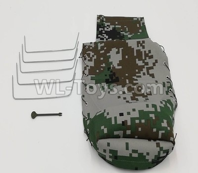 WPL B-36 B36 URAL-4360 Spare Parts-01-02 6 drive Military truck awning-Camouflage Green,WPL B-36 B36 RC Car Parts,WPL Parts,WPL B-36 B36 RC Military Truck Spare parts Accessories,WPL 6X6 1:16 Off-road Truck Parts