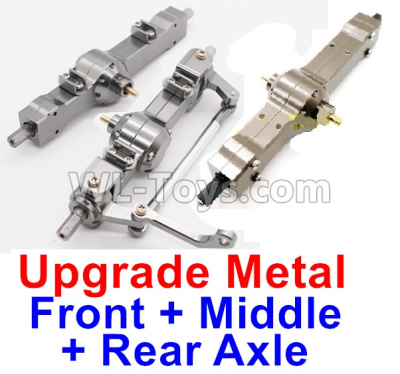 WPL B-36 B36 URAL-4360 Spare Parts-06-01 Upgrade Metal Front axle+Upgrade Metal Middle axle+Upgrade Metal Rear axle-Silver color,WPL B-36 B36 RC Car Parts,WPL Parts,WPL B-36 B36 RC Military Truck Spare parts Accessories,WPL 6X6 1:16 Off-road Truck Parts