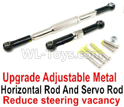 WPL B-36 B36 URAL-4360 Spare Parts-09-06 Upgrade Adjustable Metal Horizontal Rod and Servo Rod-Include the Wrench and Screws-Reduce steering vacancy-Black,WPL B-36 B36 RC Car Parts,WPL Parts,WPL B-36 B36 RC Military Truck Spare parts Accessories,WPL 6X6 1:16 Off-road Truck Parts