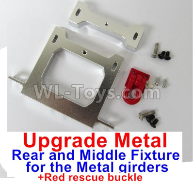 WPL B-36 B36 URAL-4360 Spare Parts-12-05 Upgrade Metal Rear and Middle Fixture for the Metal girders & Red rescue buckle,WPL B-36 B36 RC Car Parts,WPL Parts,WPL B-36 B36 RC Military Truck Spare parts Accessories,WPL 6X6 1:16 Off-road Truck Parts