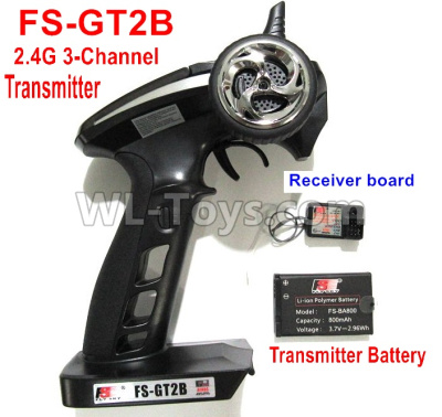 WPL B-36 B36 URAL-4360 Spare Parts-16-02 FS-GT2B 2.4G 3-Channel Transmitter with Battery & Receiver board,WPL B-36 B36 RC Car Parts,WPL Parts,WPL B-36 B36 RC Military Truck Spare parts Accessories,WPL 6X6 1:16 Off-road Truck Parts