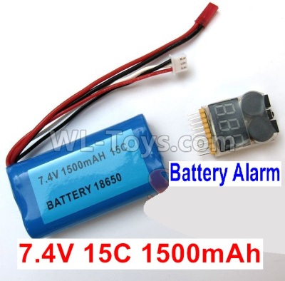 WPL B-36 B36 URAL-4360 Spare Parts-16-07 Upgrade 7.4V 15C 1500mAh battery + Battery alarm,WPL B-36 B36 RC Car Parts,WPL Parts,WPL B-36 B36 RC Military Truck Spare parts Accessories,WPL 6X6 1:16 Off-road Truck Parts