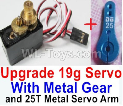 WPL B-36 B36 URAL-4360 Spare Parts-17-04 Upgrade 17g Servo with Metal gear & Upgrade 25T Metal Servo Arm,WPL B-36 B36 RC Car Parts,WPL Parts,WPL B-36 B36 RC Military Truck Spare parts Accessories,WPL 6X6 1:16 Off-road Truck Parts
