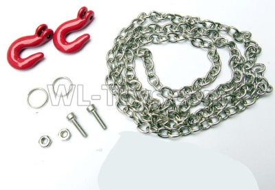 WPL B-36 B36 URAL-4360 Spare Parts-23-04 Metal chain trailer buckle, simulated trailer traction hook tow hook,WPL B-36 B36 RC Car Parts,WPL Parts,WPL B-36 B36 RC Military Truck Spare parts Accessories,WPL 6X6 1:16 Off-road Truck Parts