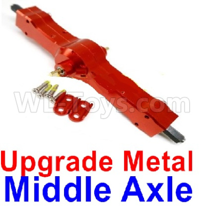 WPL B16 Parts-06-15 Upgrade Metal Middle axle-Red color,WPL B16 B-16 RC Car Parts,WPL 6X6 Parts,WPL B16 B-16 RC Military Truck Spare parts Accessories,WPL 1:16 Off-road Truck Parts