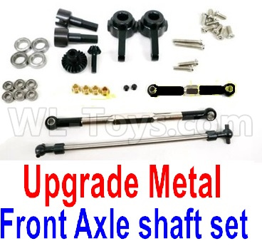 WPL B16 Parts-08-09 Upgrade Front All Metal Axle shaft Set-Black,WPL B16 B-16 RC Car Parts,WPL 6X6 Parts,WPL B16 B-16 RC Military Truck Spare parts Accessories,WPL 1:16 Off-road Truck Parts
