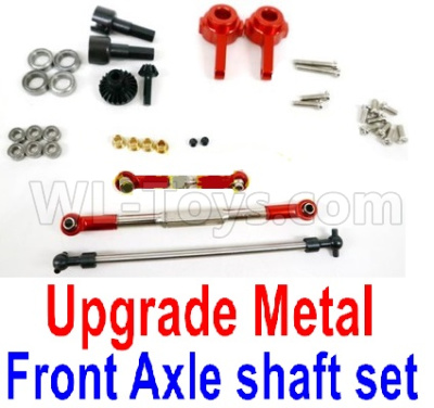 WPL B16 Parts-08-09 Upgrade Front All Metal Axle shaft Set-Red,WPL B16 B-16 RC Car Parts,WPL 6X6 Parts,WPL B16 B-16 RC Military Truck Spare parts Accessories,WPL 1:16 Off-road Truck Parts