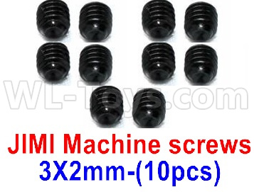 WPL B16 Parts-08-21 JIMI Machine screws(3X2mm)-10pcs,WPL B16 B-16 RC Car Parts,WPL 6X6 Parts,WPL B16 B-16 RC Military Truck Spare parts Accessories,WPL 1:16 Off-road Truck Parts