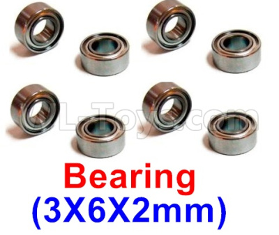 WPL B16 Parts-08-23 Bearing(3X6X2mm)-8pcs,WPL B16 B-16 RC Car Parts,WPL 6X6 Parts,WPL B16 B-16 RC Military Truck Spare parts Accessories,WPL 1:16 Off-road Truck Parts