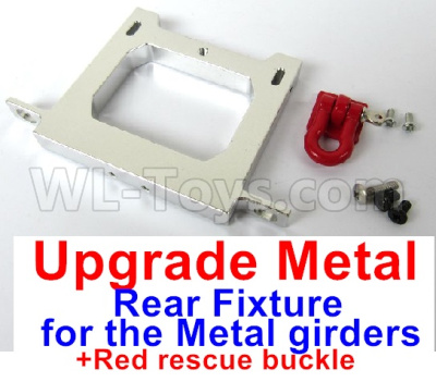 WPL B16 Parts-12-06 Upgrade Metal Rear Fixture for the Metal girders & Red rescue buckle,WPL B16 B-16 RC Car Parts,WPL 6X6 Parts,WPL B16 B-16 RC Military Truck Spare parts Accessories,WPL 1:16 Off-road Truck Parts