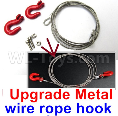 WPL B16 Parts-23-02 Upgrade Metal chain hook, wire rope hook,trailer hook,tow rope,WPL B16 B-16 RC Car Parts,WPL 6X6 Parts,WPL B16 B-16 RC Military Truck Spare parts Accessories,WPL 1:16 Off-road Truck Parts