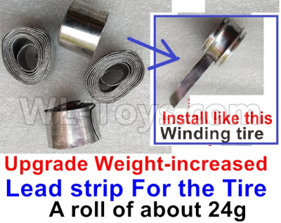 WPL C14 C-14 Hercules Parts-02-08 Upgrade Weight-increased Lead strip For the Tire-One roll about 24g-(Total 4 Roll)WPL C14 C-14 RC Car Parts,WPL Hercules Parts,WPL C14 C-14 RC Military Truck Spare parts Accessories,WPL 4X4 1:16 Off-road Truck Parts