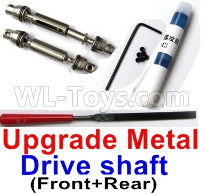 WPL C14 C-14 Hercules Parts-04-04 Upgrade Front and Rear Metal Drive shaft(2pcs-Silver color)-with screws,wrench and SickleWPL C14 C-14 RC Car Parts,WPL Hercules Parts,WPL C14 C-14 RC Military Truck Spare parts Accessories,WPL 4X4 1:16 Off-road Truck Parts
