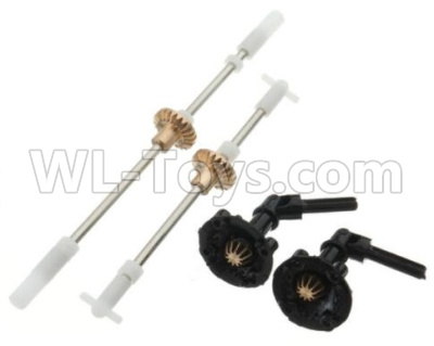 WPL C14 C-14 Hercules Parts-08-01 Front and rear axle shaft with copper teeth & Output shaft cover(2pcs)WPL C14 C-14 RC Car Parts,WPL Hercules Parts,WPL C14 C-14 RC Military Truck Spare parts Accessories,WPL 4X4 1:16 Off-road Truck Parts
