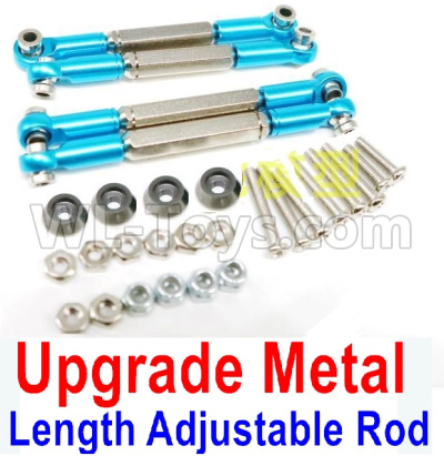 WPL C14 C-14 Hercules Parts-08-27 Upgrade Metal Length Adjustable Rod(4pcs)-BlueWPL C14 C-14 RC Car Parts,WPL Hercules Parts,WPL C14 C-14 RC Military Truck Spare parts Accessories,WPL 4X4 1:16 Off-road Truck Parts