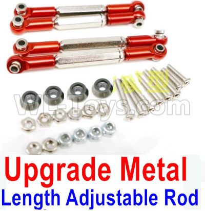 WPL C14 C-14 Hercules Parts-08-28 Upgrade Metal Length Adjustable Rod(4pcs)-RedWPL C14 C-14 RC Car Parts,WPL Hercules Parts,WPL C14 C-14 RC Military Truck Spare parts Accessories,WPL 4X4 1:16 Off-road Truck Parts