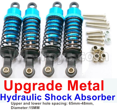 WPL C14 C-14 Hercules Parts-11-10 Upgrade Metal Hydraulic Shock Absorber-Blue(4pcs)-Upper and lower hole spacing:65mm-48mm,diameter:15MMWPL C14 C-14 RC Car Parts,WPL Hercules Parts,WPL C14 C-14 RC Military Truck Spare parts Accessories,WPL 4X4 1:16 Off-road Truck Parts