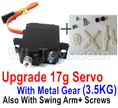 WPL C14 C-14 Hercules Parts-17-02 Upgrade 17g Servo with Meat gear(3.5KG) Swing Arm and ScrewsWPL C14 C-14 RC Car Parts,WPL Hercules Parts,WPL C14 C-14 RC Military Truck Spare parts Accessories,WPL 4X4 1:16 Off-road Truck Parts