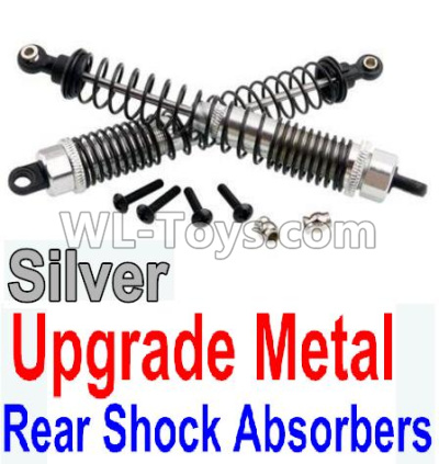 Wltoys 10402 Upgrade Metal Rear Shock Absorbers(2pcs)-Silver,Wltoys 10402 RC Car Parts,High speed 1:10 Scale 4wd,10402 Electric Power On Road Drift Racing Truck Car Parts