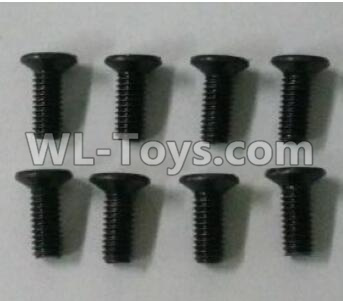 Wltoys 10402 12428.0117 Cross countersunk head screw(8pcs)-3X8KM-D5.5,Wltoys 10402 RC Car Parts,High speed 1:10 Scale 4wd,10402 Electric Power On Road Drift Racing Truck Car Parts