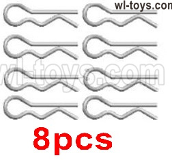 Wltoys 104019 Parts RC Body Clips Pin,K939-49 R-Shape Fixed Pin for the Body shell cover.Total 8pcs.Wltoys 104019 1/10 Parts, Wltoys 104019 RC Car Accessories.
