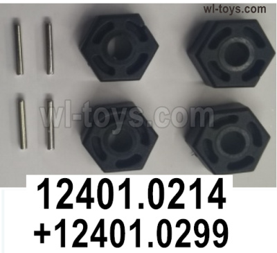 Wltoys 104019 Parts Hex wheel seat assembly with Pins.12401.0214 + 12401.0299.Wltoys 104019 1/10 Parts, Wltoys 104019 RC Car Accessories.