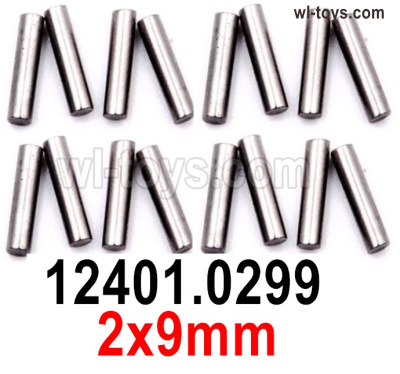 Wltoys 104019 Parts Positioning pin,Axis Pin For the Wheel Seat-12401.0299-(2X9mm).Total 16pcs.Wltoys 104019 1/10 Parts, Wltoys 104019 RC Car Accessories.