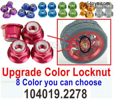 Wltoys 104019 Upgrade Metal Parts Color Lock Nut for the Wheel-4 set.8 Colors you can choose.104019.2278.Wltoys 104019 1/10 Parts, Wltoys 104019 RC Car Accessories.