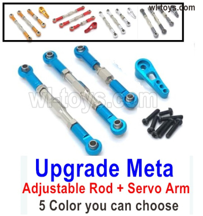 Wltoys 104019 Upgrade Metal Parts Adjustable Rod and Servo Arm.5 Colors you can choose.Wltoys 104019 1/10 Parts, Wltoys 104019 RC Car Accessories.
