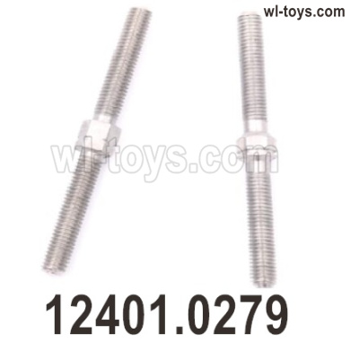 Wltoys 104019 Parts 12401.0279 Steering rod assembly.Total 2pcs.The size is 3x3x38mm and 4x38mm.Wltoys 104019 1/10 Parts, Wltoys 104019 RC Car Accessories.
