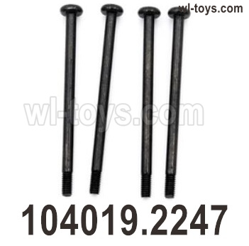 Wltoys 104019 Parts 104019.2247 Phillips round head step screw 2.5X41.5PM D5.5,The Lower half tooth length is 5mm.Wltoys 104019 1/10 Parts, Wltoys 104019 RC Car Accessories.