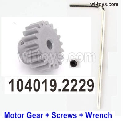 Wltoys 104019 Parts 104019.2229 Motor Gear and L-Wrench.Wltoys 104019 1/10 Parts, Wltoys 104019 RC Car Accessories.